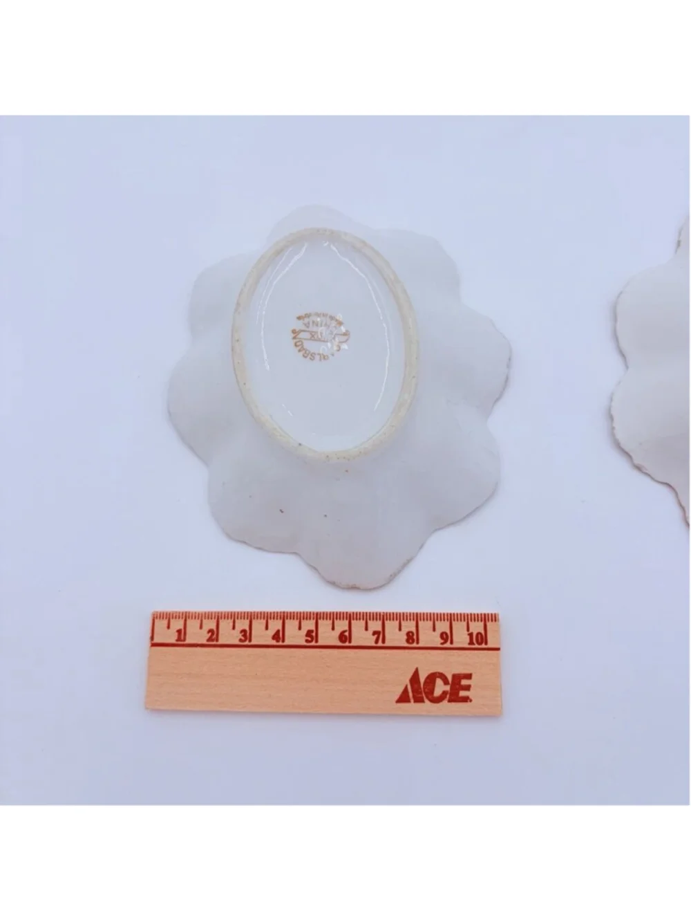 Carlsbad China Austria Cherub Scalloped Bowls Pair Gold Trim Porcelain